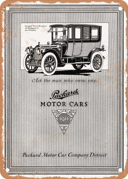 1911 Packard Thirty Brougham Vintage Ad - Metal Sign