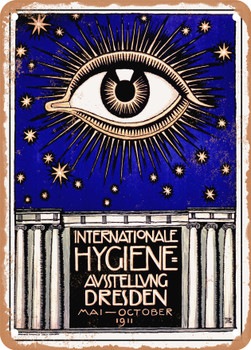 1911 International Hygiene Exhibition Dresden Vintage Ad - Metal Sign