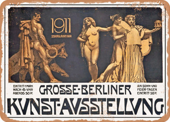 1911 Great Berlin Art Exhibition Vintage Ad - Metal Sign
