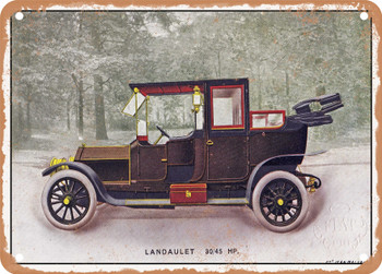 1911 Fiat 30/45 HP Landaulet Vintage Ad - Metal Sign