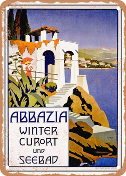 1911 Abbazia winter resort and seaside resort Vintage Ad - Metal Sign