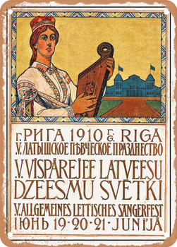 1910 The General Latvees Poetry Festival Riga Vintage Ad - Metal Sign