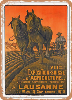 1910 Swiss Exhibition of Agriculture, Viticulture, Sylviculture, and Horticulture Vintage Ad - Metal Sign