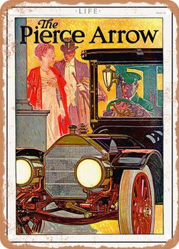 1910 Pierce Arrow Vintage Ad - Metal Sign