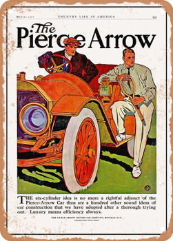 1910 Pierce Arrow 2 Vintage Ad - Metal Sign