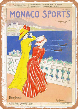 1910 Monaco Sports Vintage Ad - Metal Sign