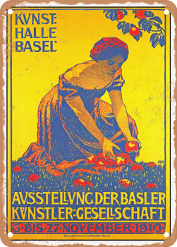 1910 Exhibition of the Basel Society of Artists Vintage Ad - Metal Sign