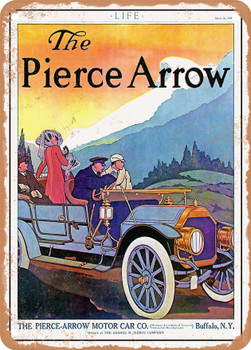 1909 Pierce Arrow Vintage Ad - Metal Sign