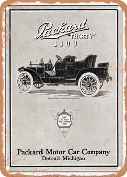 1909 Packard Thirty Close Coupled Touring Vintage Ad - Metal Sign