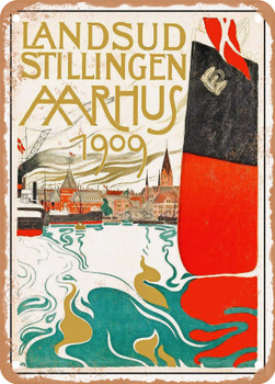 1909 Landsud position Aarhus Vintage Ad - Metal Sign