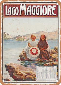 1908 Lake Maggiore Vintage Ad - Metal Sign
