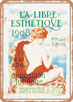 1908 Free Aesthetics Exhibition Vintage Ad - Metal Sign