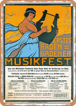 1906 First Baden-Baden Music Festival Vintage Ad - Metal Sign