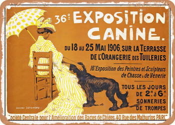 1906 Exposition Canine Vintage Ad - Metal Sign