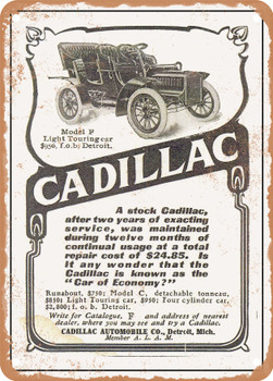 1906 Cadillac Model F Vintage Ad - Metal Sign