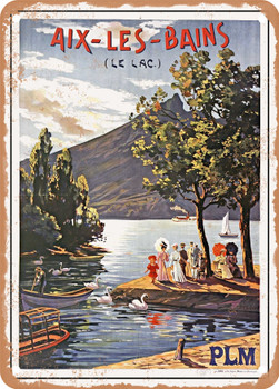 1906 Aix-les-Bains, the lake PLM Vintage Ad - Metal Sign