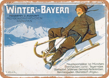 1905 Winter in Bavaria Vintage Ad - Metal Sign