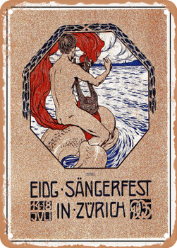 1905 Swiss Singing Festival in Zurich German Art and Decoration Vintage Ad - Metal Sign
