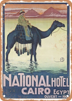 1905 National Hotel Cairo Egypt Ouvert 1905 Vintage Ad - Metal Sign