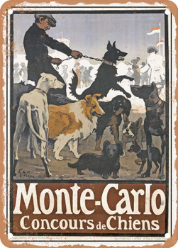 1905 Monte Carlo Dog Show Vintage Ad - Metal Sign