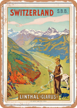 1905 Linthal Glarus Vintage Ad - Metal Sign