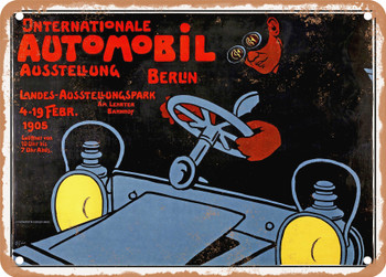 1905 International Automobile Exhibition Berlin Vintage Ad - Metal Sign