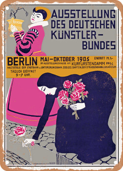 1905 German Artists' Association Exhibition Berlin Vintage Ad - Metal Sign
