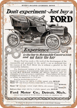 1905 Ford Model F Side Entrance Tonneau Vintage Ad - Metal Sign