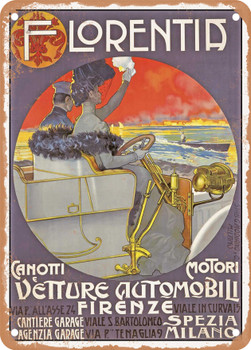 1905 Florentia Automobiles Vintage Ad - Metal Sign