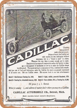 1905 Cadillac Vintage Ad - Metal Sign