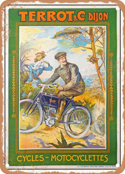 1904 Terrot Company, Dijon Cycles and motorcycles Vintage Ad - Metal Sign