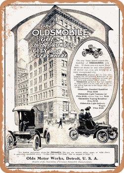 1904 Oldsmobile Light Delivery Wagon Light Tonneau Car Vintage Ad - Metal Sign