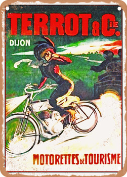 1903 Terrot Company, Dijon Touring motorbikes Vintage Ad - Metal Sign