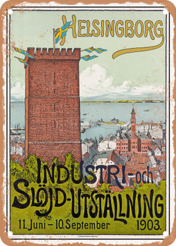 1903 Helsingborg Industry and Crafts Exhibition Vintage Ad - Metal Sign