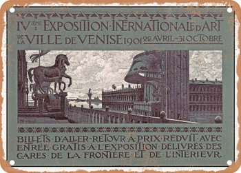 1901 4th International Art Exhibition, City of Venice Vintage Ad - Metal Sign