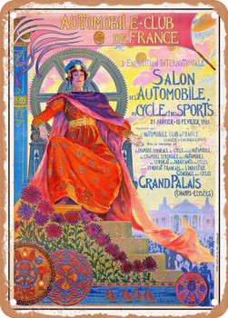 1901 3rd International Exhibition of the Automobile, Cycle and Sports Show Vintage Ad - Metal Sign