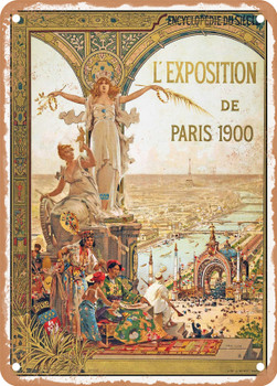 1900 Paris Exhibition Vintage Ad - Metal Sign
