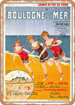 1900 Northern railways Boulogne-sur-Mer Vintage Ad - Metal Sign