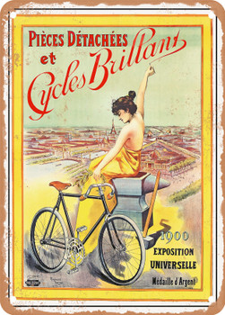 1900 Brilliant cycles and spare parts, Universal Exhibition Vintage Ad - Metal Sign