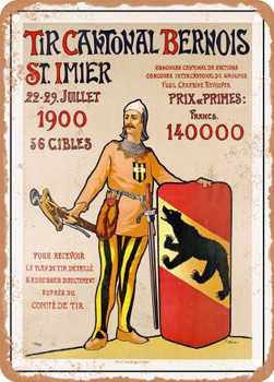 1900 Bernese cantonal shooting, St. Imier Vintage Ad - Metal Sign