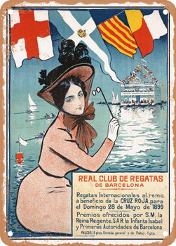 1899 Royal Yacht Club of Barcelona Vintage Ad - Metal Sign