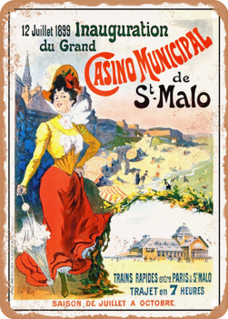 1899 Inauguration of the Grand Municipal Casino of St. Malo Vintage Ad - Metal Sign