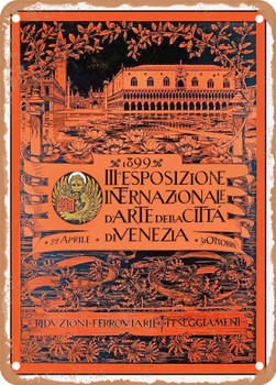 1899 III International Art Exhibition of the City of Venice Vintage Ad - Metal Sign