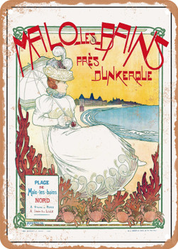 1898 Malo-les-Bains, near Dunkirk Vintage Ad - Metal Sign
