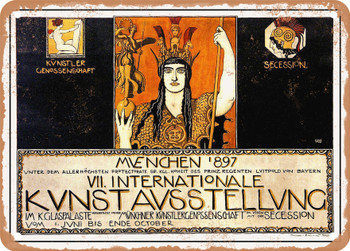 1897 VII International Art Exhibition Munich Vintage Ad - Metal Sign
