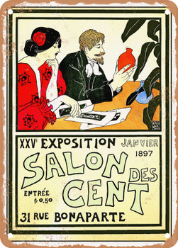 1897 Salon des Cent, 25th exhibition Vintage Ad - Metal Sign