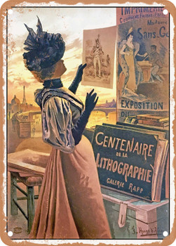 1897 Lithography centennial exhibition Vintage Ad - Metal Sign