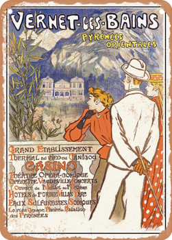 1896 Vernet Les Bains Pyrenees-Orientales Vintage Ad - Metal Sign