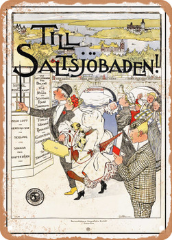 1896 Trip to Saltsj??baden Vintage Ad - Metal Sign