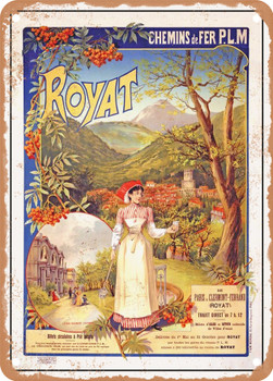 1896 PLM Royat Vintage Ad - Metal Sign